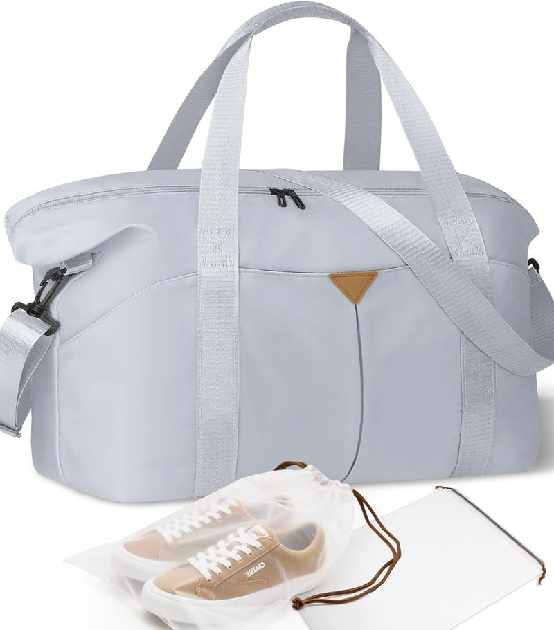 Magimack Duffle Bag for Travel, Carry-on Travel Bag with Trolley Sleeve, Sport Gym Bag for Women, Overnight Bag for Men, Hospital Bag for Labor and Delivery (Grey) - Image 1